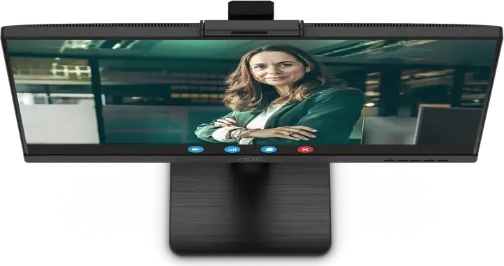 Monitor AOC 24P3QW 23.8 inch FHD IPS, 100Hz, 1920x1080, Webcam integrata 2MP cu Windows Hello, Difuzoare incorporate, Hub USB, Reglaj Inaltime, Negru