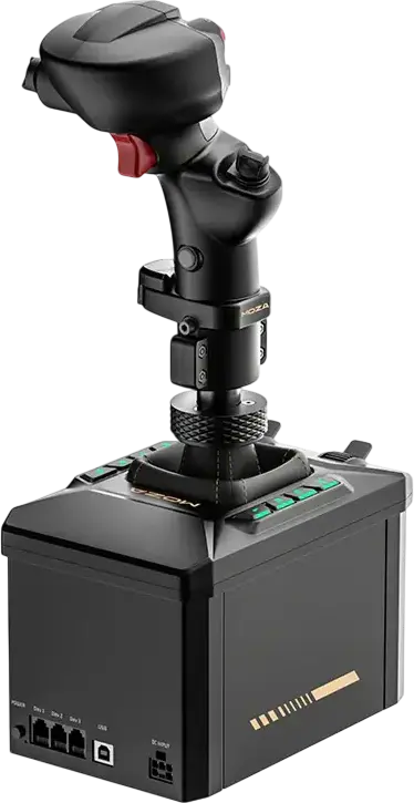 MOZA AB6 Flight Simulator AS017 Force Feedback Base and MHG Flight Stick, 6 N·m Peak Torque, Dual Servo Motors, Carbon Fiber Composite, PC Windows