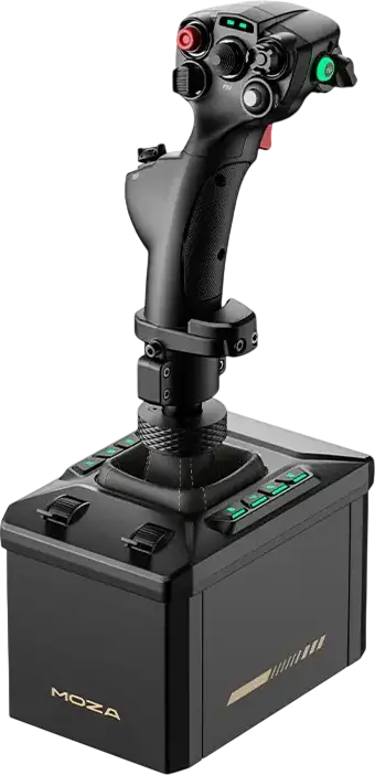 MOZA AB6 Flight Simulator AS017 Force Feedback Base and MHG Flight Stick, 6 N·m Peak Torque, Dual Servo Motors, Carbon Fiber Composite, PC Windows