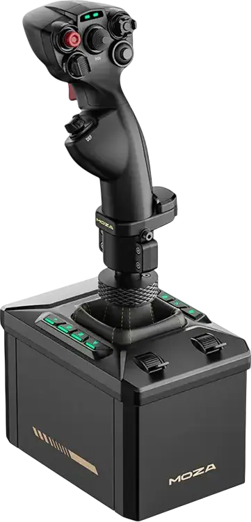 MOZA AB6 Flight Simulator AS017 Force Feedback Base and MHG Flight Stick, 6 N·m Peak Torque, Dual Servo Motors, Carbon Fiber Composite, PC Windows
