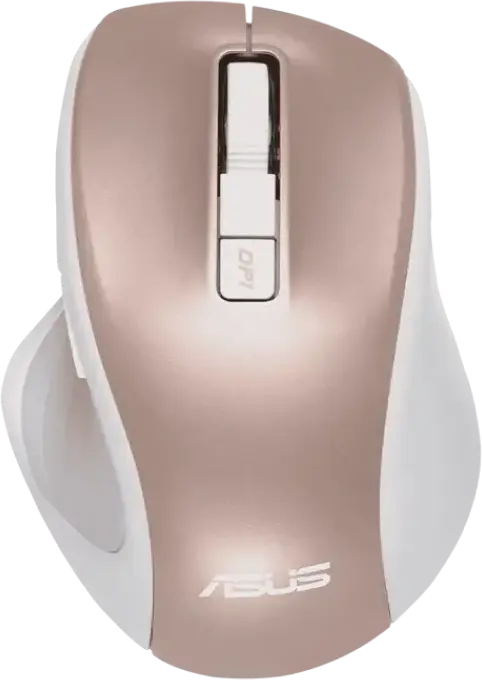 ASUS MW202 Wireless Optical Mouse, Pink, RF 2.4GHz, Adjustable 800-4000 DPI, Ergonomic Right-Handed Design with Thumb Rest, Windows 11/10 & Chrome OS