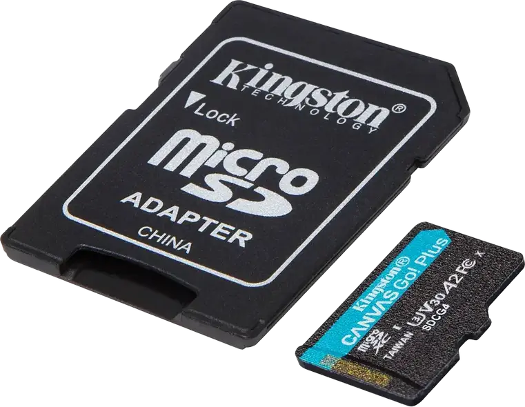 Card de memorie microSDXC Kingston Canvas Go! Plus SDCG4 256GB, Viteza citire până la 200MB/s, Class 10 UHS-I U3 V30 A2, Rezistent la apă și raze X, cu Adaptor SD