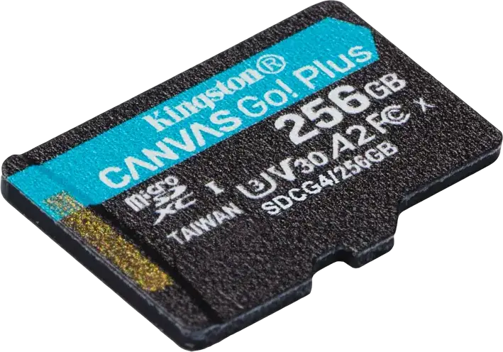 Card de memorie microSDXC Kingston Canvas Go! Plus SDCG4 256GB, Viteza citire până la 200MB/s, Class 10 UHS-I U3 V30 A2, Rezistent la apă și raze X, cu Adaptor SD