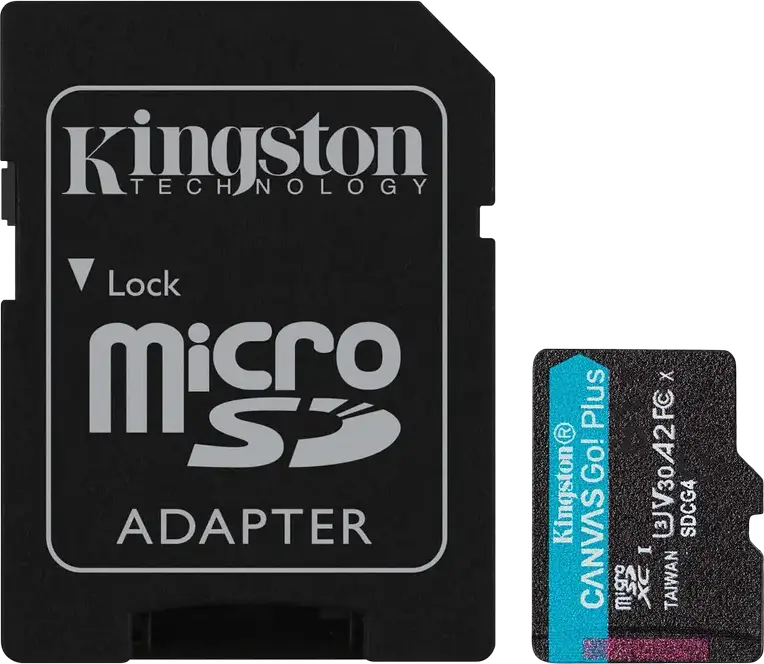Card de memorie microSDXC Kingston Canvas Go! Plus SDCG4 256GB, Viteza citire până la 200MB/s, Class 10 UHS-I U3 V30 A2, Rezistent la apă și raze X, cu Adaptor SD