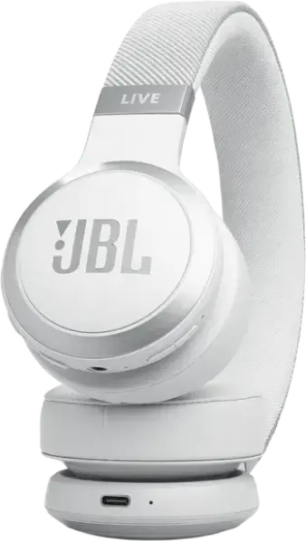 Casca JBL LIVE 670NC Wireless On-Ear, Anulare Adaptiva a Zgomotului, Baterie 65h, Bluetooth 5.3, Personi-Fi 2.0, Sunet Spatial, Alb