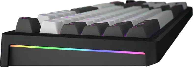 Tastatura Mecanica HATOR Skyfall 100 PRO Wireless Full-size, Conectivitate Tri-mode, Switch-uri Aurum Vanila Silent Linear, Negru/Gri, Baterie 8000mAh, Ecran TFT, RGB