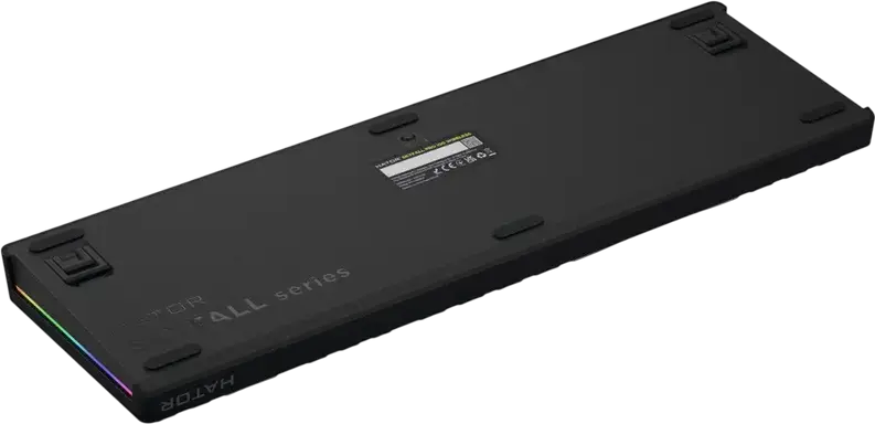 Tastatura Mecanica HATOR Skyfall 100 PRO Wireless Full-size, Conectivitate Tri-mode, Switch-uri Aurum Vanila Silent Linear, Negru/Gri, Baterie 8000mAh, Ecran TFT, RGB