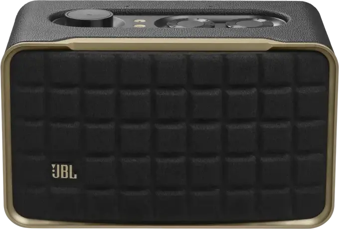 Boxa JBL Authentics 200 Retro Bluetooth si Wi-Fi, Putere 90W RMS, Sistem Stereo 2.0, Subwoofer 5", Google Assistant, Alexa, Chromecast, Negru