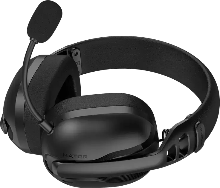 Игровая гарнитура HATOR Hyperpunk 3 Wireless, Черная, Hi-Res LDAC, гибридный ANC, драйверы 40мм, 2.4ГГц/Bluetooth 5.4/провод, THX Spatial Audio+, съемный микрофон, до 45ч работы
