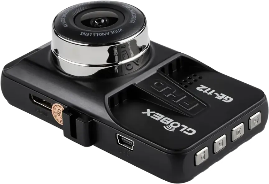 Автомобильный видеорегистратор Globex GE-112 Full-HD 1080P 30fps Угол обзора 120 градусов Дисплей 3 дюйма CMOS Сенсор Поддержка MicroSD Черный