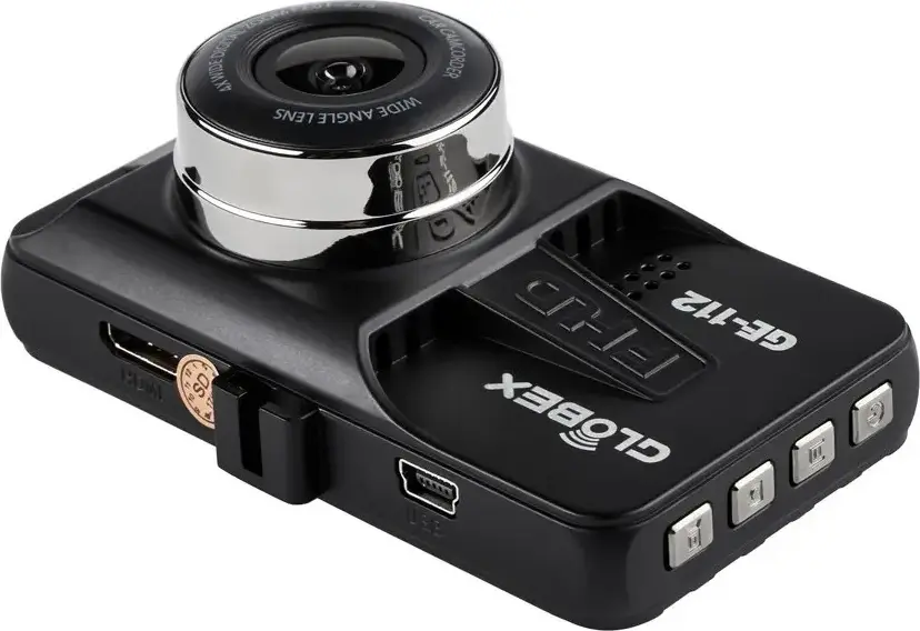 Автомобильный видеорегистратор Globex GE-112 Full-HD 1080P 30fps Угол обзора 120 градусов Дисплей 3 дюйма CMOS Сенсор Поддержка MicroSD Черный