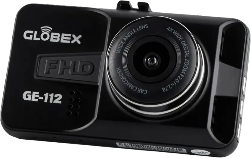 Автомобильный видеорегистратор Globex GE-112 Full-HD 1080P 30fps Угол обзора 120 градусов Дисплей 3 дюйма CMOS Сенсор Поддержка MicroSD Черный