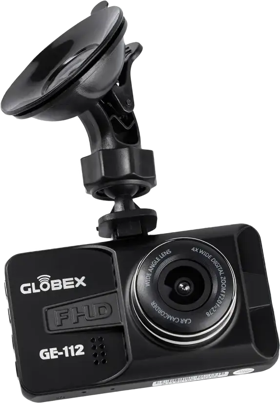 Автомобильный видеорегистратор Globex GE-112 Full-HD 1080P 30fps Угол обзора 120 градусов Дисплей 3 дюйма CMOS Сенсор Поддержка MicroSD Черный