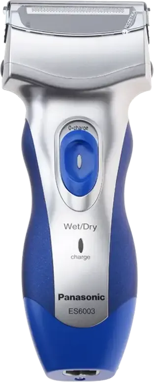 Aparat de ras electric Panasonic ES6003 cu sita, Wet and Dry, 3 capete de ras, lame 30-45 grade, baterie Ni-MH, autonomie 45 min, cu trimmer, Albastru