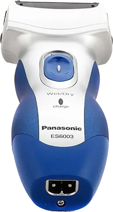 Aparat de ras electric Panasonic ES6003 cu sita, Wet and Dry, 3 capete de ras, lame 30-45 grade, baterie Ni-MH, autonomie 45 min, cu trimmer, Albastru