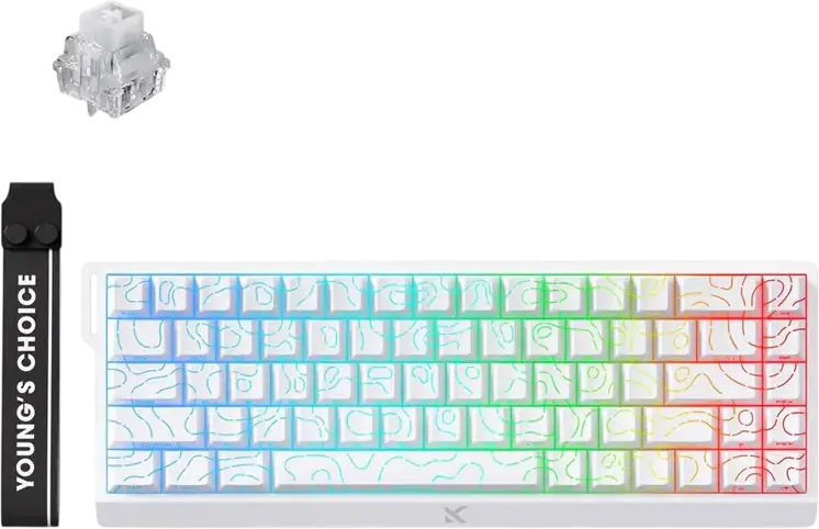 Tastatură MCHOSE Ace 68 E-Sport, Cu fir, White Topographic