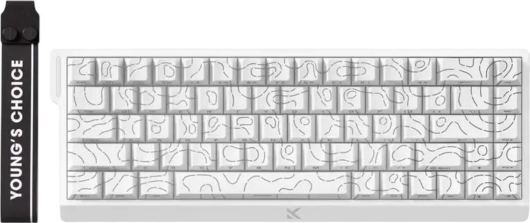Tastatura Gaming MCHOSE Ace 68 cu Fir, Switch-uri Magnetice Hall Effect Ice Rhino, Rapid Trigger 0.001mm, Polling Rate 8000Hz, RGB, White Topographic