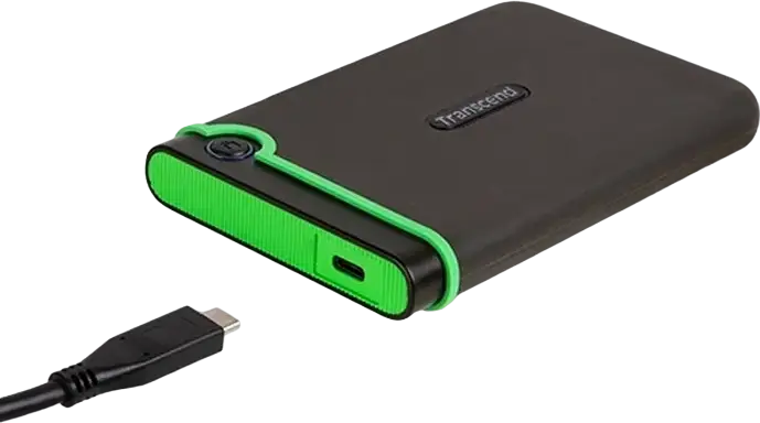 Transcend StoreJet 25M3S TS2TSJ25M3S 2TB External Portable HDD, USB 3.1 Gen 1, MIL-STD-810G Shockproof Case, One-Touch Auto-Backup, Iron Gray