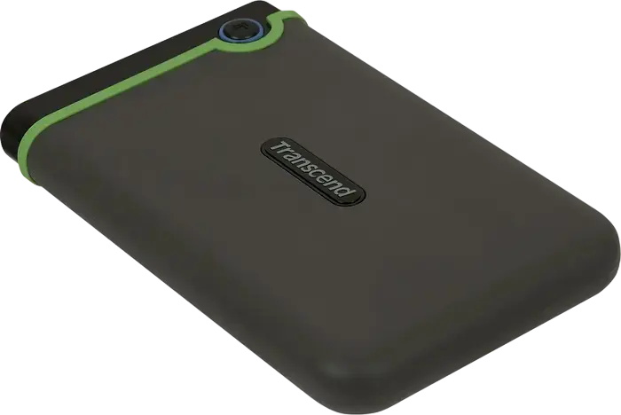 Transcend StoreJet 25M3S TS2TSJ25M3S 2TB External Portable HDD, USB 3.1 Gen 1, MIL-STD-810G Shockproof Case, One-Touch Auto-Backup, Iron Gray