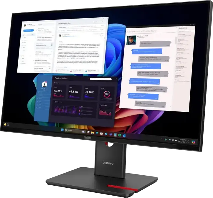 Монитор Lenovo ThinkVision T27UD-40 27 дюймов 4K UHD IPS, 3840x2160, 60Гц, 4мс, 99% sRGB, USB-C Hub, Регулировка по высоте, Pivot, Антибликовый, Черный