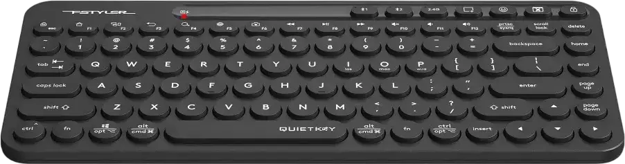 A4Tech FBK36C AS FStyler Wireless Keyboard, Bluetooth & 2.4GHz, Multi-Device (3 Devices), QuietKey Noise Reduction, USB-C Rechargeable, Black