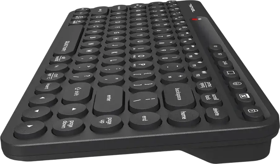 A4Tech FBK36C AS FStyler Wireless Keyboard, Bluetooth & 2.4GHz, Multi-Device (3 Devices), QuietKey Noise Reduction, USB-C Rechargeable, Black