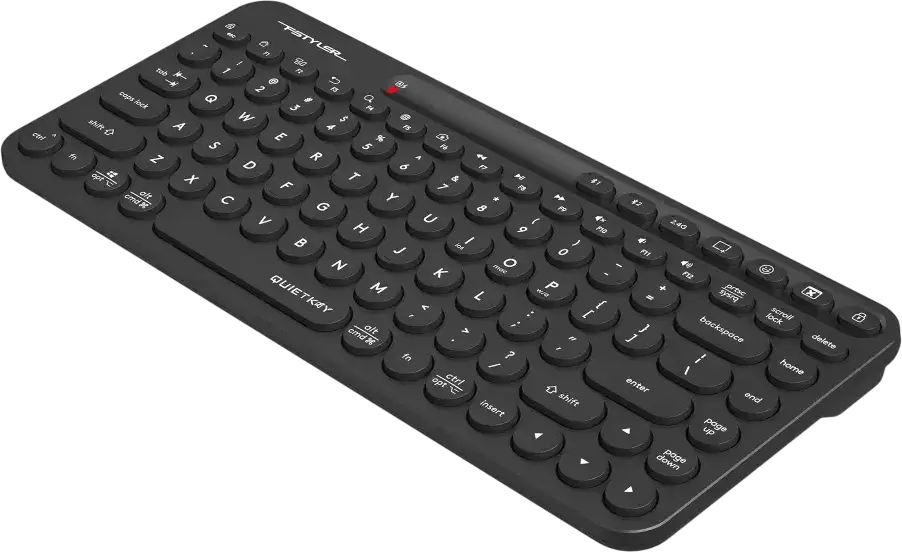 A4Tech FBK36C AS FStyler Wireless Keyboard, Bluetooth & 2.4GHz, Multi-Device (3 Devices), QuietKey Noise Reduction, USB-C Rechargeable, Black