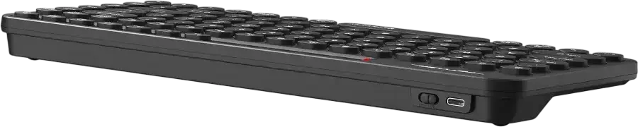 A4Tech FBK36C AS FStyler Wireless Keyboard, Bluetooth & 2.4GHz, Multi-Device (3 Devices), QuietKey Noise Reduction, USB-C Rechargeable, Black