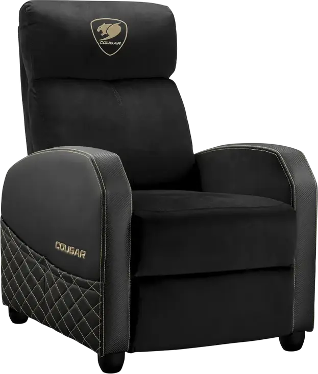 Cougar Ranger Elite CGR-RAE-GLB Gaming Sofa Recliner, Breathable Velvet and PVC Leather, 160 Degree Recline, Foldable Footrest, Max 135kg Support