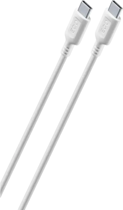 Cablu încărcare și sincronizare Cellularline Become Eco Cable Type-C to Type-C, USB Type-C/USB Type-C, 1m, Alb