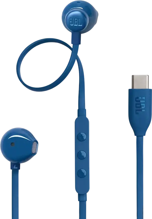 JBL Tune 305C USB-C In-Ear Headphones, Hi-Res Audio, 12.5mm Dynamic Drivers, Pure Bass Sound, Built-in Mic and Remote, Tangle-Free Flat Cable