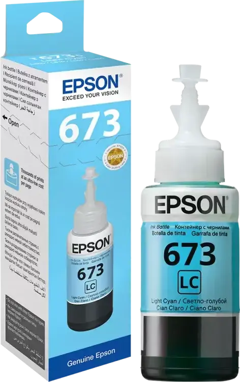 Epson T673 Dye-based Ink Bottle 70ml for L800 L805 L810 L850 L1800 Photo Printers, High Yield 1900 Photos