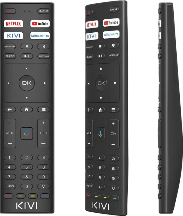 KIVI 43U770QB 43 inch QLED Smart TV, 4K UHD 3840x2160, Android TV 11, 8GB Storage, Quad-Core CPU, Frameless Design, HDR, Dolby Audio, Black
