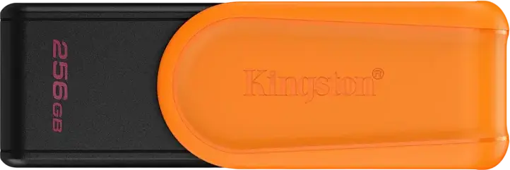 Stick USB Kingston DataTraveler Exodia S, 256 GB, Negru | Portocaliu, Interfață USB 3.2 Gen 1, Conector USB Type-A, Design cu Capac Pivotant, Stocare Portabilă de Mare Viteză