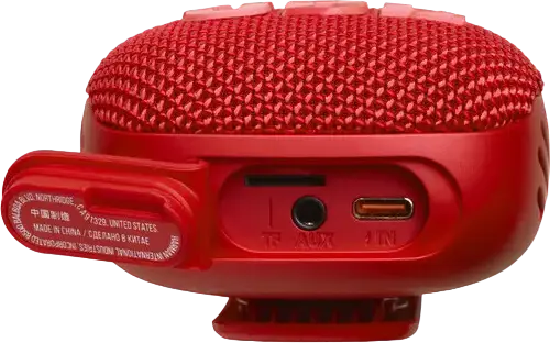 JBL Wind 3 Portable Bluetooth Speaker, Red, IP67 Waterproof & Dustproof, 5W RMS, FM Radio, TF Card, AUX, LED Display, Handlebar Mount for Bike/Motorcycle