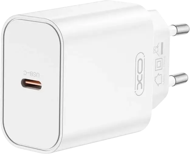 XO Design CE32 Wall Charger 20W USB-C PD 3.0 Fast Charger, EU Plug, ABS PC Material, White