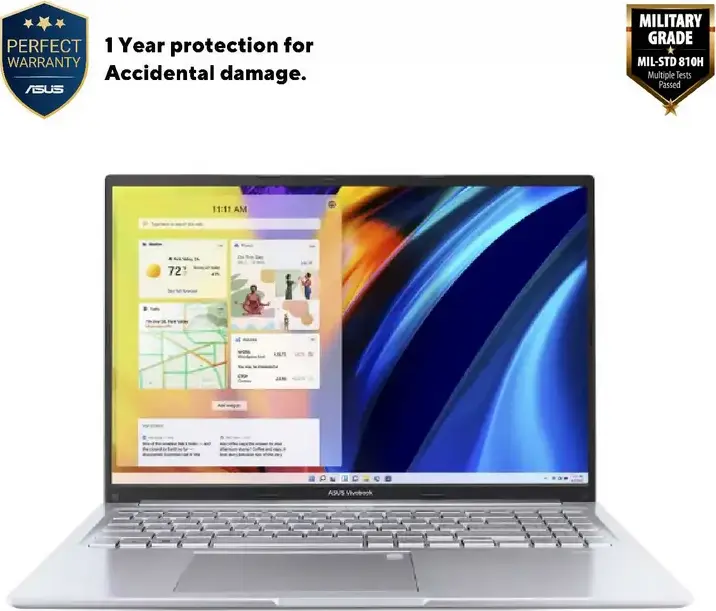 ASUS Vivobook 16 X1605VA Laptop, 16" WUXGA OLED Display, Intel Core i5-13420H, 16GB RAM, 512GB SSD, Fingerprint Reader, Backlit Keyboard, Cool Silver