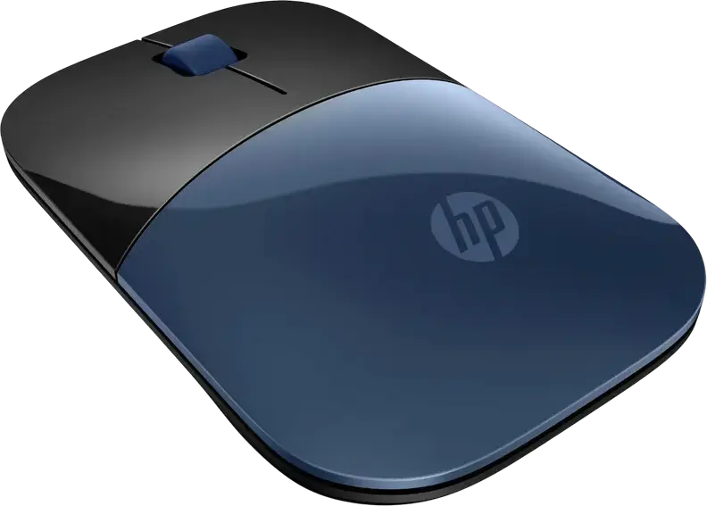 HP Z3700 Wireless Optical Mouse, Blue, 1200 DPI, 2.4GHz RF Connectivity, Ambidextrous Slim Design, 3 Buttons with Scroll Wheel, USB Nano Receiver