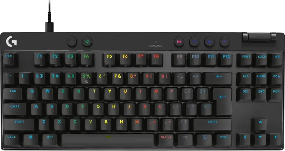 Tastatură Gaming Mecanică Logitech G Pro X TKL Rapid YU0090, Switch-uri Analogice Magnetice, Rapid Trigger, LIGHTSYNC RGB, Tenkeyless, Layout Englezesc, USB Wired