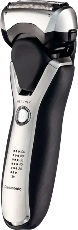 Aparat de ras electric Panasonic ES-RT77 cu sita, Wet and Dry, 3 capete de ras, baterie Li-Ion, trimmer incorporat, cap flexibil, Argintiu/Negru