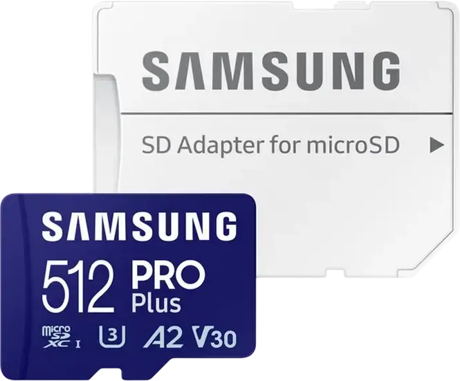 Card de memorie Samsung PRO Plus microSDXC MB-MD512SA/KR 512GB UHS-I U3 V30 A2, Viteza Citire 180MB/s, Scriere 130MB/s, Rezistent la Apa si Temperatura, cu Adaptor SD