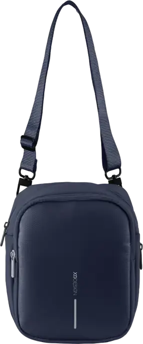 Geantă pe umăr Bobby Boxy Sling, Polietilen tereftalat reciclat, Bleumarin