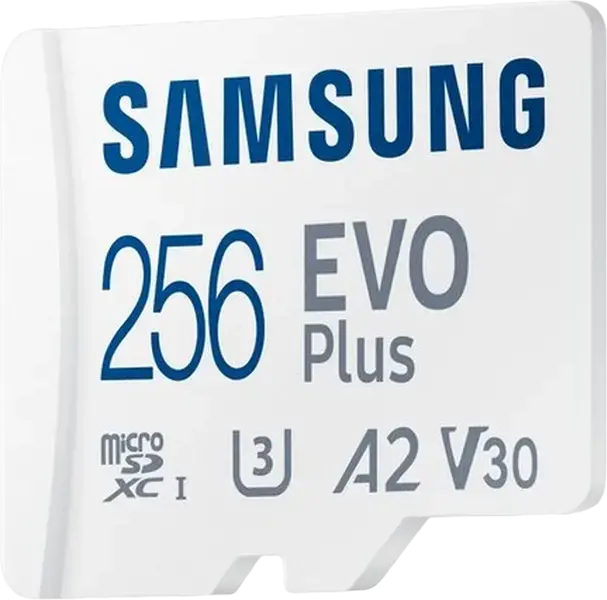 Samsung EVO Plus MicroSDXC 256GB Memory Card MB-MC512SA/KR, UHS-I U3 V30 A2, Read Speed up to 160 MB/s, with SD Adapter, Water & Temperature Resistant