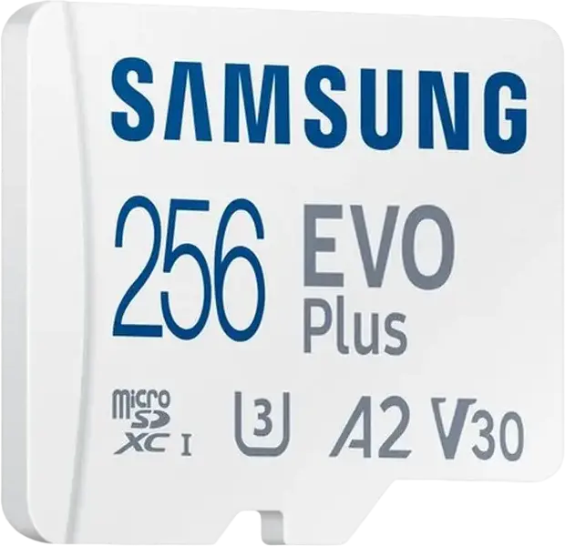 Samsung EVO Plus MicroSDXC 256GB Memory Card MB-MC512SA/KR, UHS-I U3 V30 A2, Read Speed up to 160 MB/s, with SD Adapter, Water & Temperature Resistant