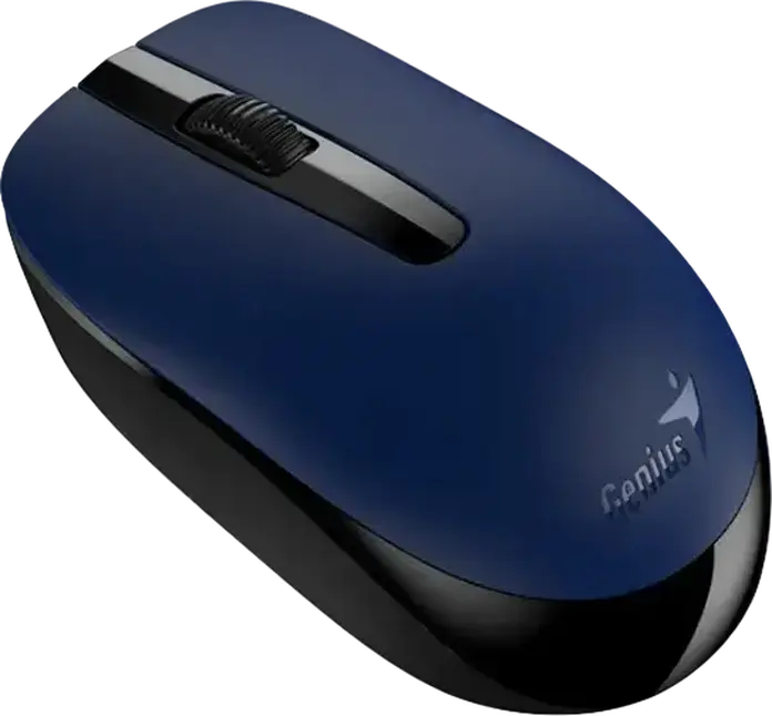 Genius NX-7007 Wireless Optical Mouse, Blue, 1200 DPI BlueEye Sensor for All Surfaces, 2.4GHz USB-A Pico Receiver, Ambidextrous Contoured Design