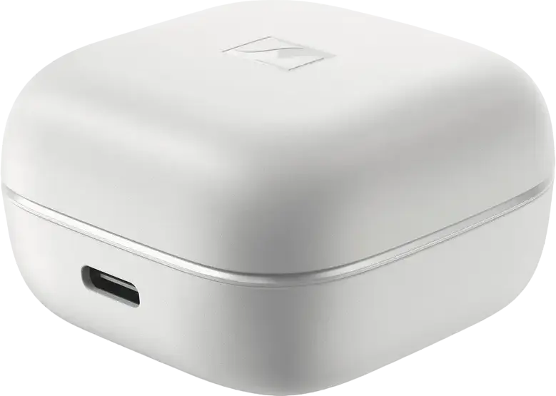 Sennheiser Accentum True Wireless (TWS) Earbuds, White, Bluetooth 5.3, ANC, Transparency Mode, aptX, IP54, Multipoint, Auracast, 28h Total Battery, USB-C
