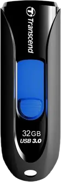 Stick USB Transcend JetFlash 790 32GB USB 3.1 Gen 1, Negru, Conector USB Type-A, Design Retractabil fără Capac, Compatibil Windows, macOS, Linux, Android