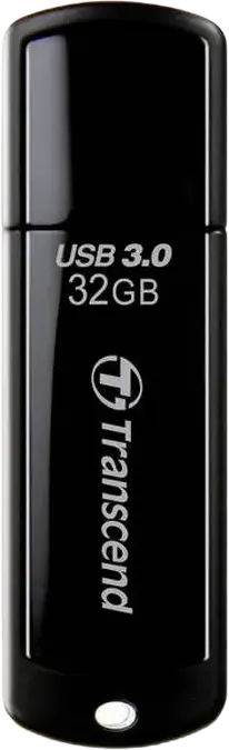 Transcend JetFlash 700 32GB USB 3.1 Gen 1 Flash Drive TS32GJF700, High-Speed USB 5Gbps Type-A Portable Storage, Black ABS Plastic, Windows macOS Linux