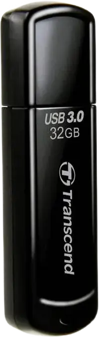 Transcend JetFlash 700 32GB USB 3.1 Gen 1 Flash Drive TS32GJF700, High-Speed USB 5Gbps Type-A Portable Storage, Black ABS Plastic, Windows macOS Linux