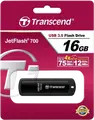 Transcend JetFlash 700 TS16GJF700 USB 3.1 Gen 1 Flash Drive, 16GB, USB Type-A, Read Speed up to 90MB/s, Black ABS Plastic, Compatible with Windows, macOS, Linux